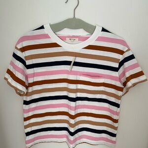 Madewell Easy Crop T-Shirt Beatrice Stripe NWT